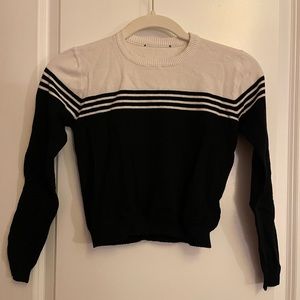 Black & White Crop Sweater